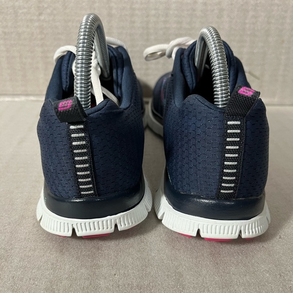 Skechers Lightweight Memory Foam Navy Lace-up Women's Sneakers Size 10 - Picture 6 of 8